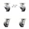 Service Caster 6 Inch Kingpinless Thermoplastic Rubber Wheel Caster Swivel Locks 2 Brakes, 4PK SCC-KP30S620-TPRRF-SLB-BSL-2-BSL-2 - alternate 1